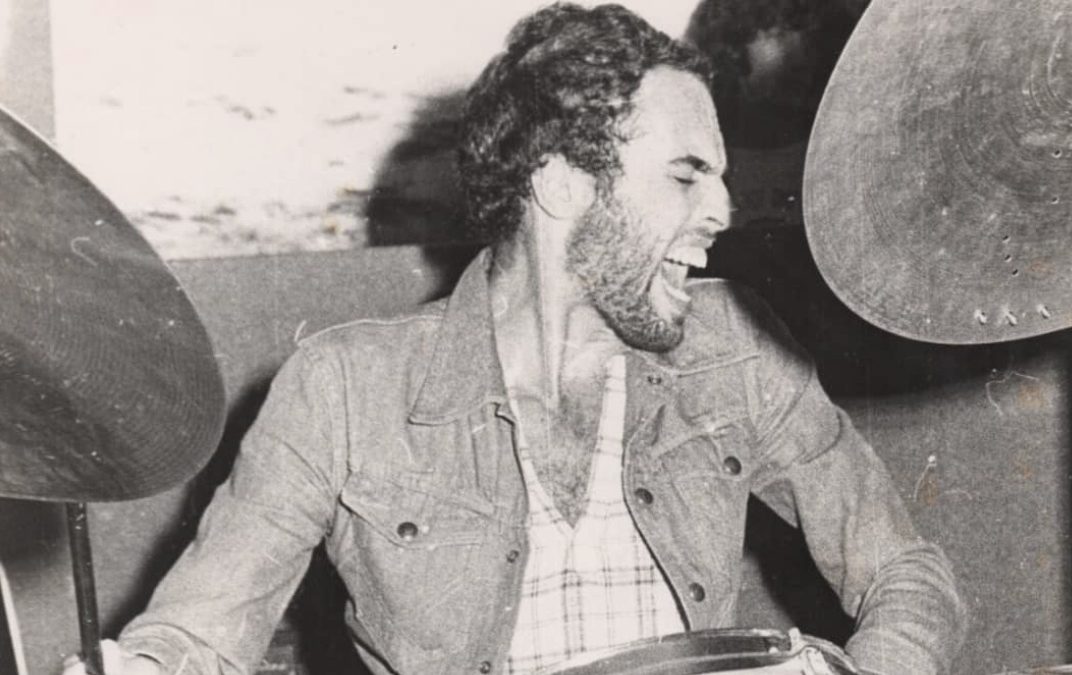 Roberto Spizzichino playing the drums as a young man in the 1970's